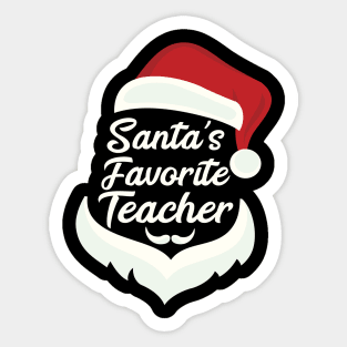 Santa's Favorite Teacher Christmas Funny Xmas Gift Sticker